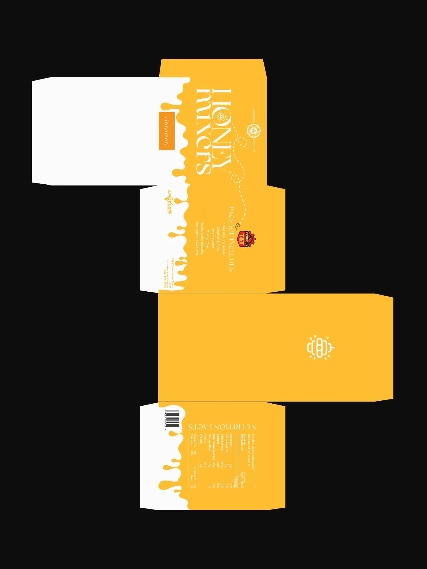 Honey Mixers — Packaging dieline & artwork layout