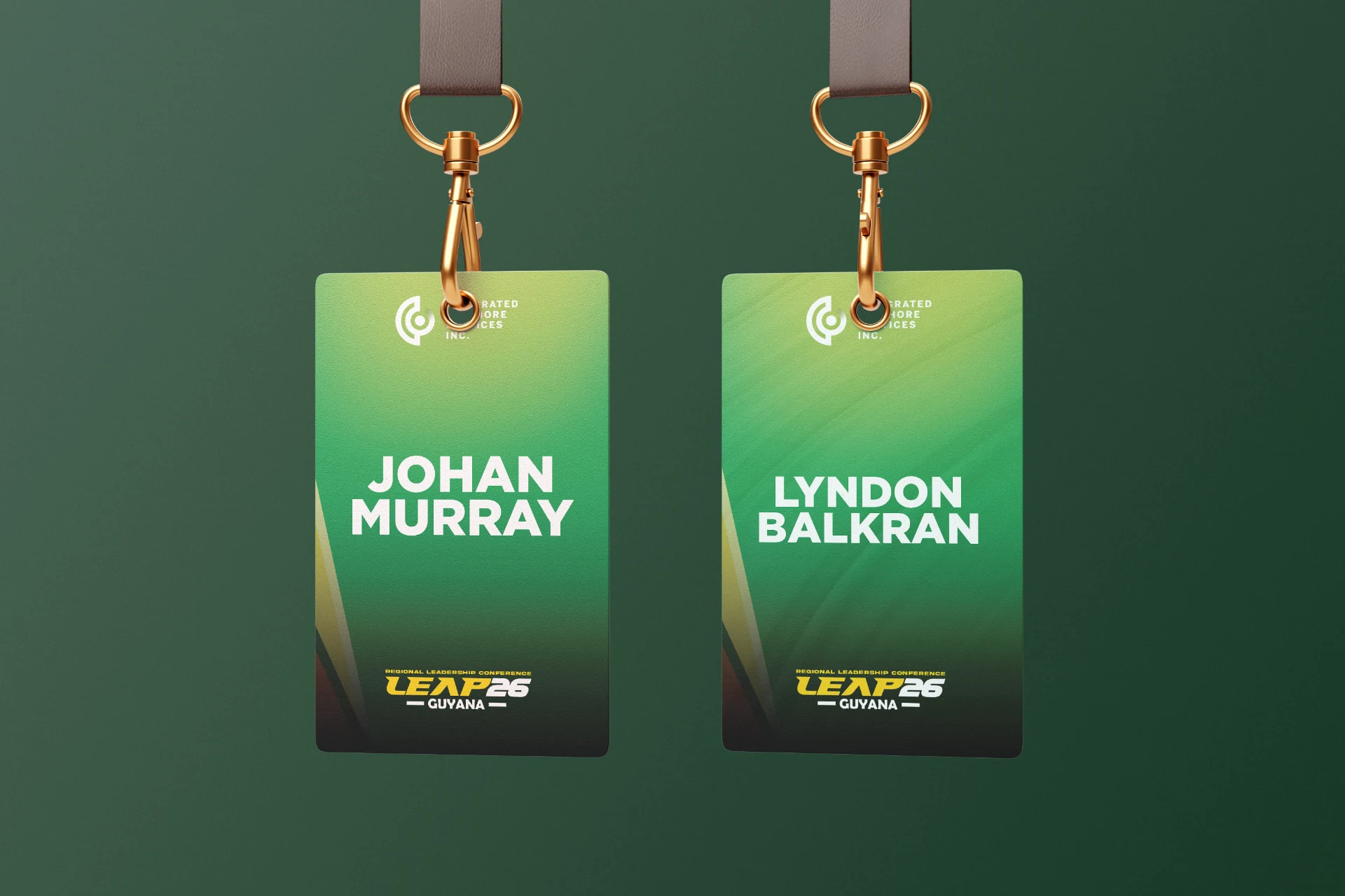 LEAP26 Guyana — Delegate lanyards & passes