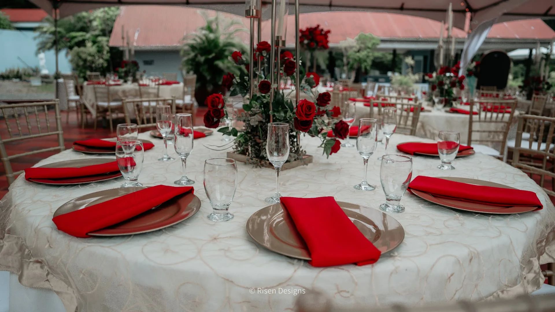 Cydni & Kolin — Red, gold and glass
