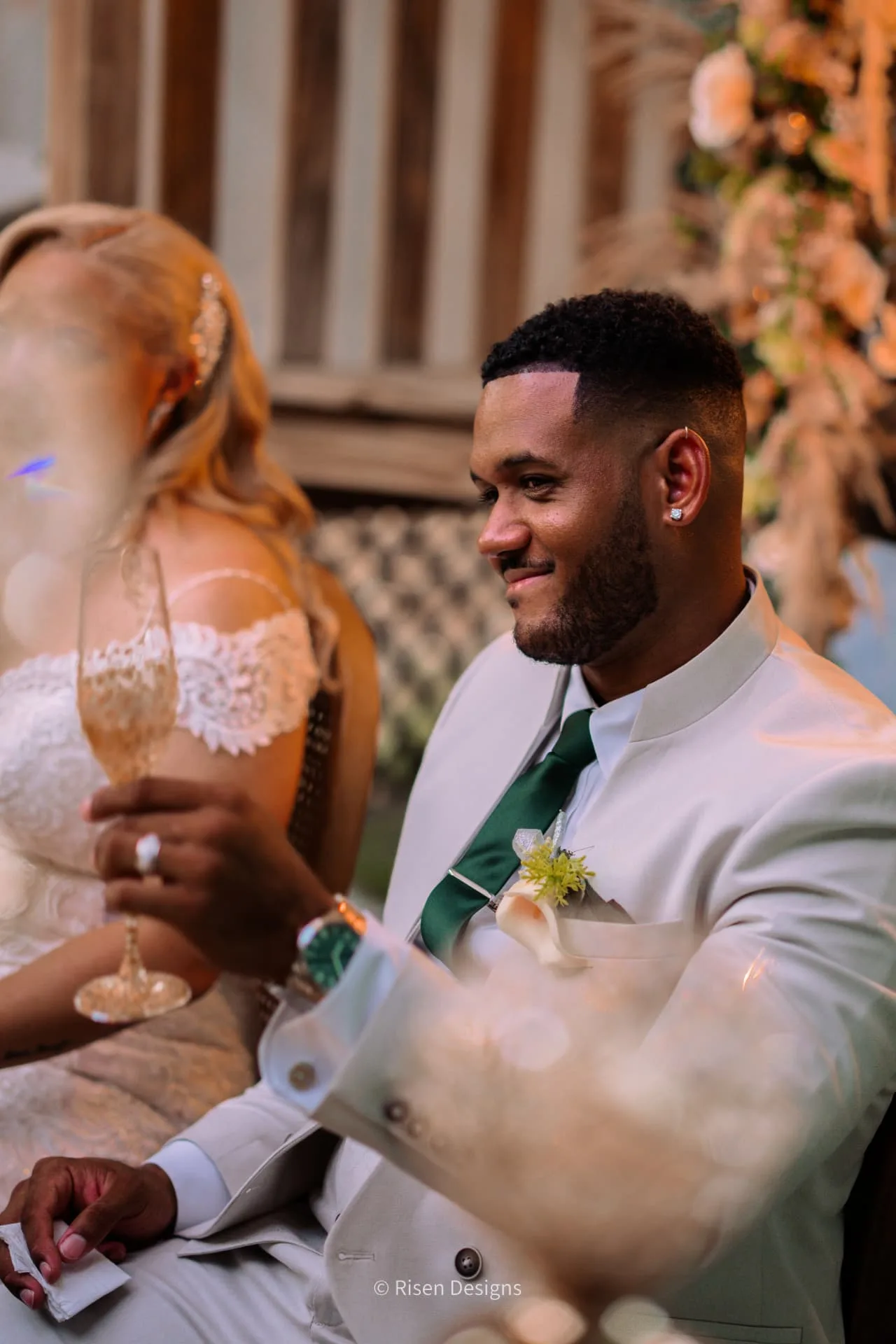 Whitney & Nicholas — The groom, mid-toast