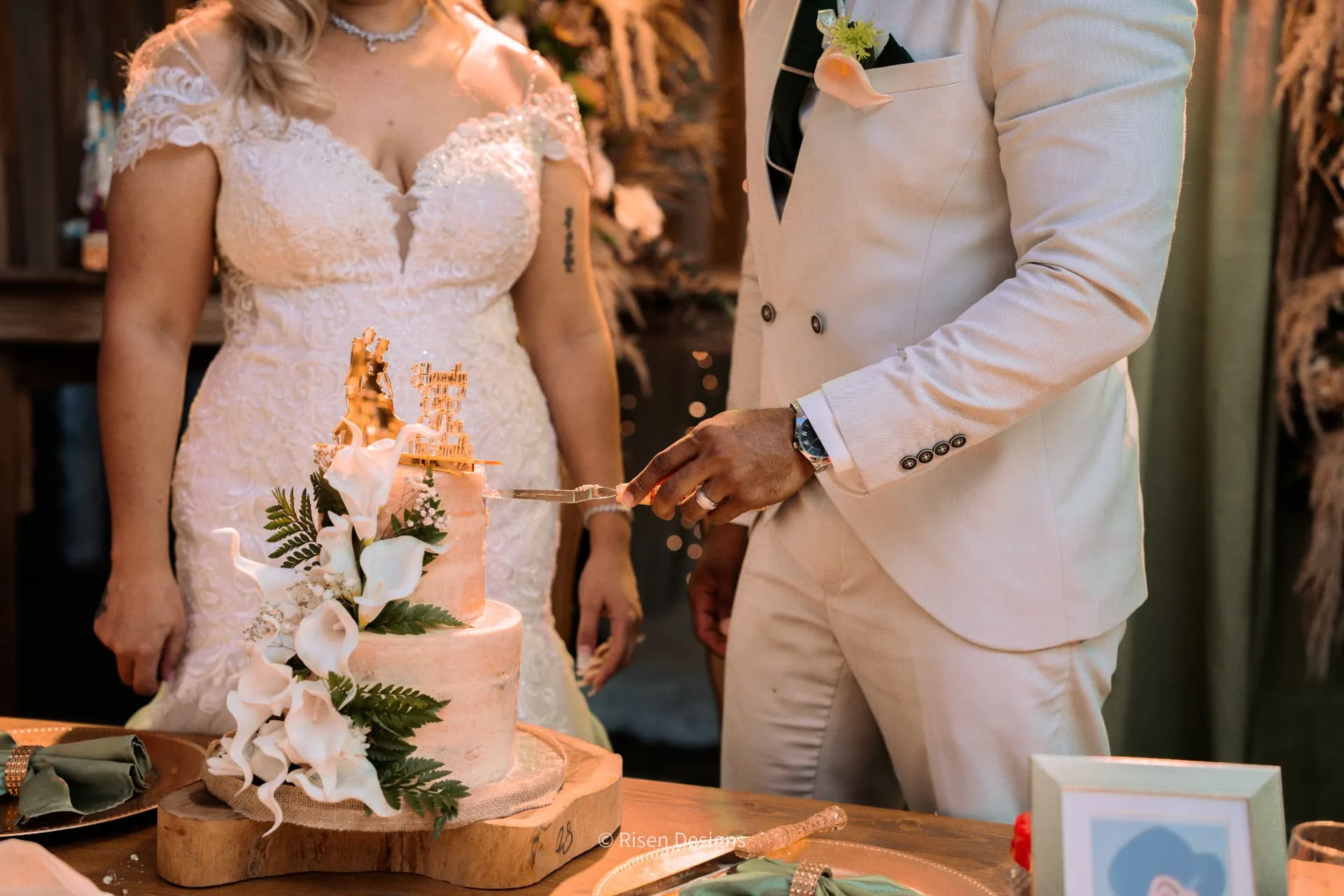 Whitney & Nicholas — Cutting the cake
