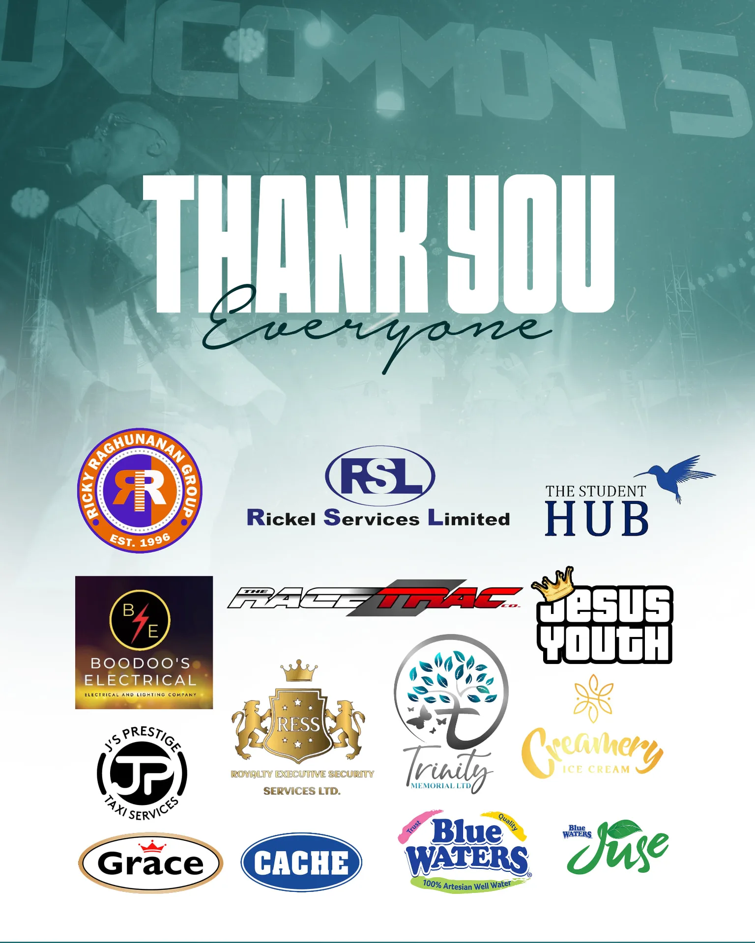 Uncommon 5: The Story — Thank you — sponsor wall