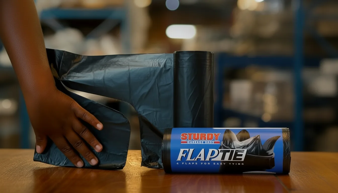 Sturdy FlapTie — Roll and bag detail