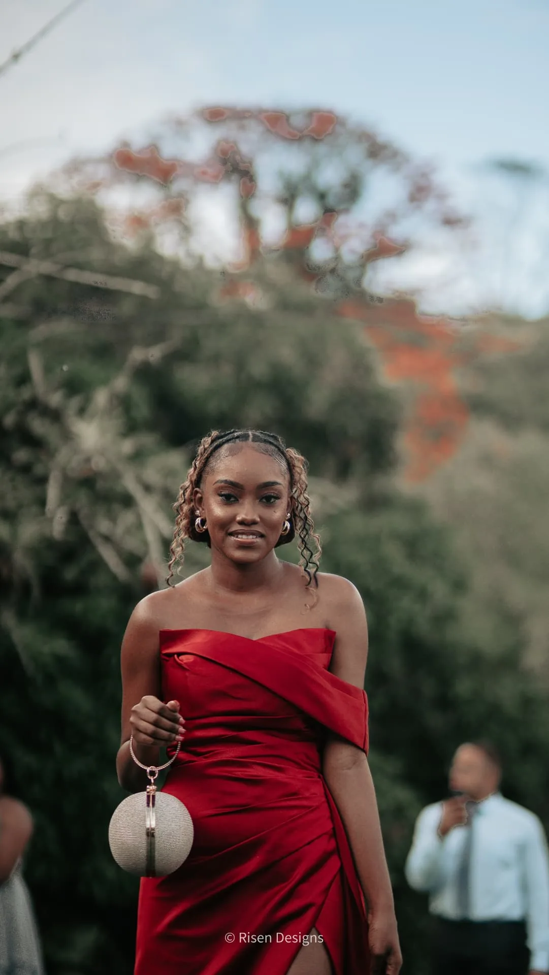 Cydni & Kolin — Bridesmaid in red