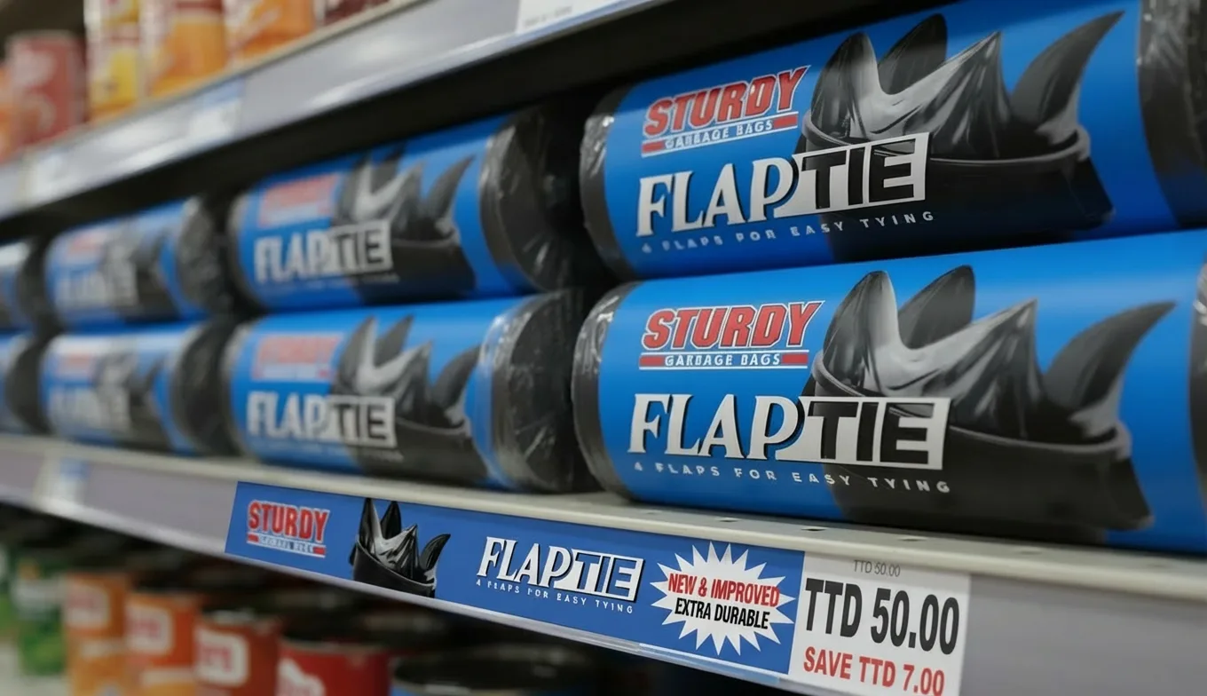 Sturdy FlapTie — 4 flaps for easy tying