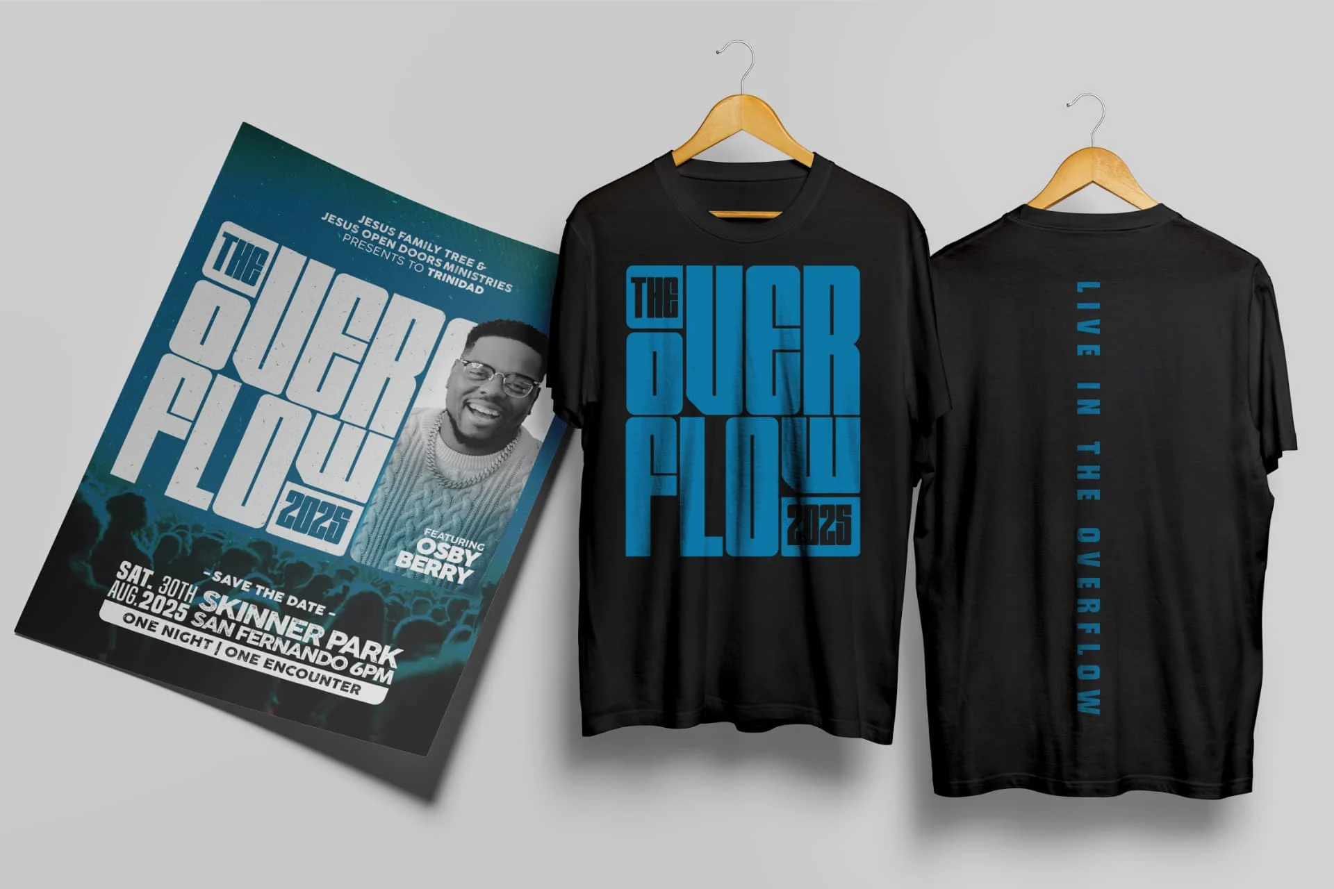 The Overflow 2025 — Flyer and tee — campaign lockup