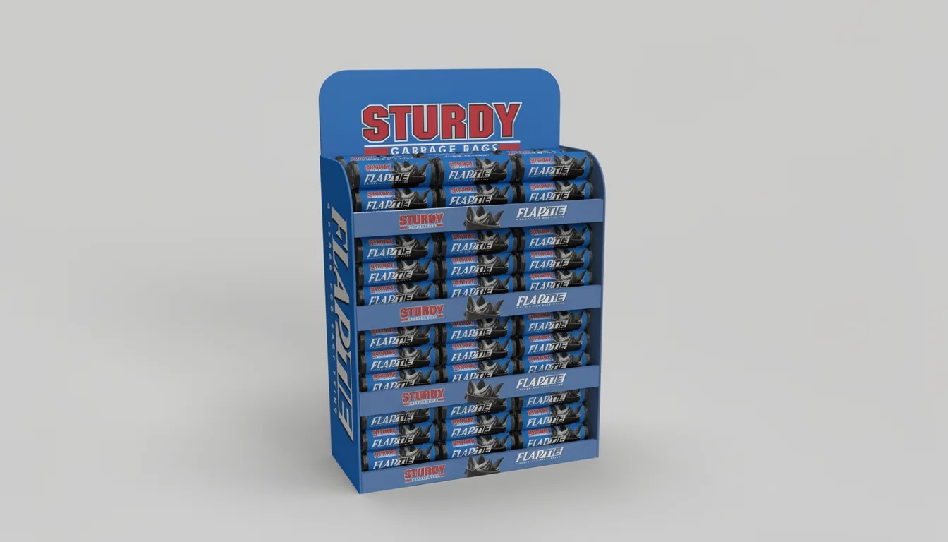 Sturdy FlapTie — Stocked display unit — shelf-ready