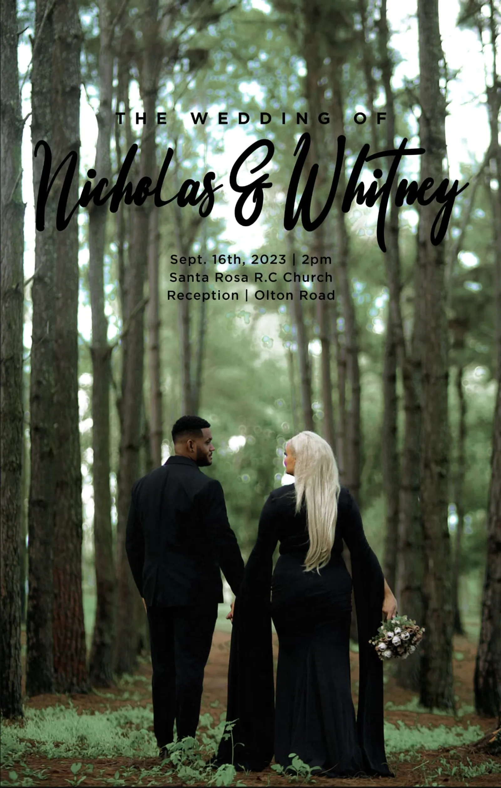 Whitney & Nicholas — Wedding invitation — designed with the engagement photography